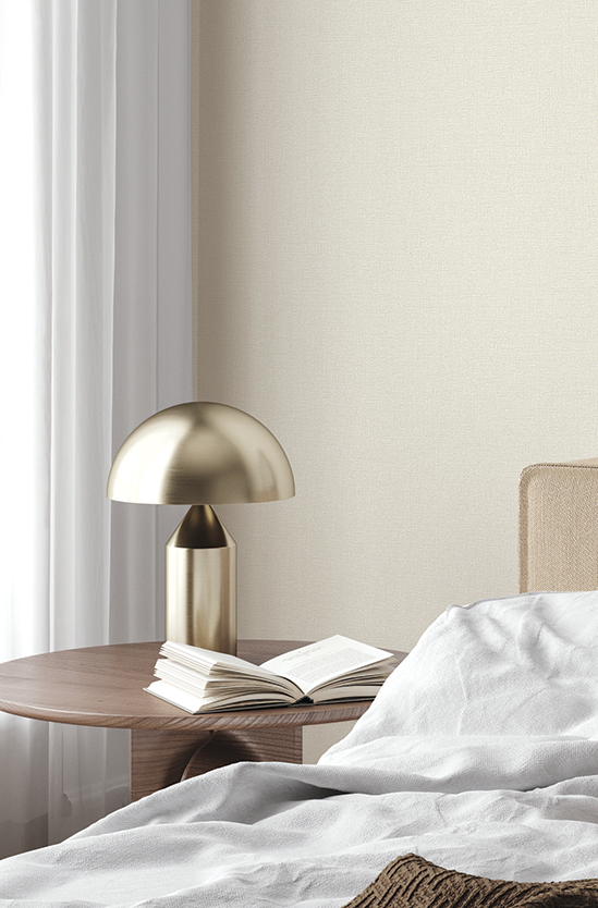 Mock-up poster frame close up in bedroom, Scandinavian style, 3d render