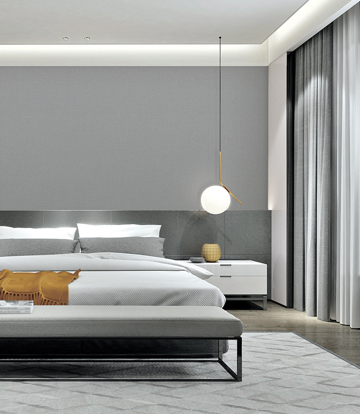 3d render. Modern bedroom interior.